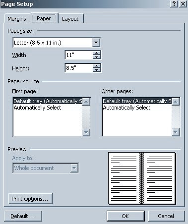 image of paper setup