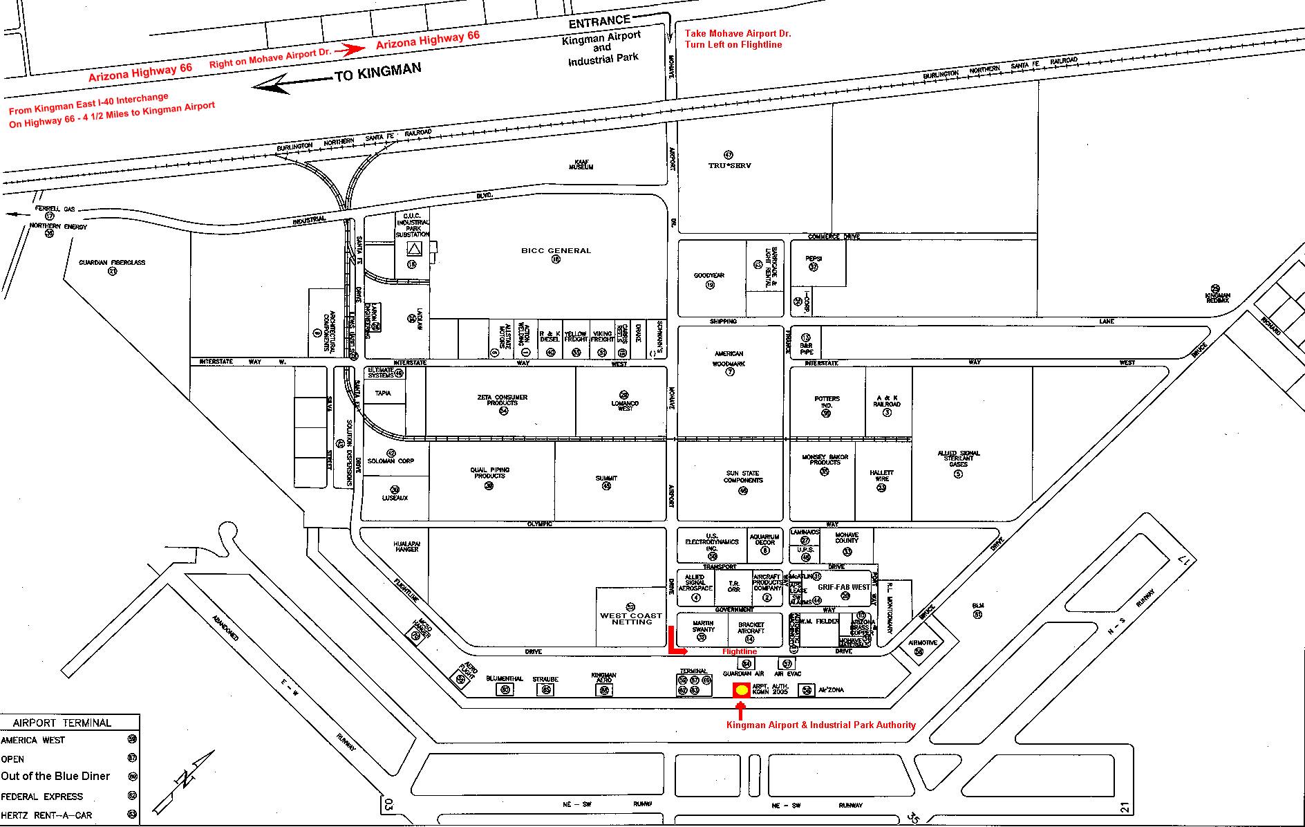 Kingman Airport & Industrial Park Site Map